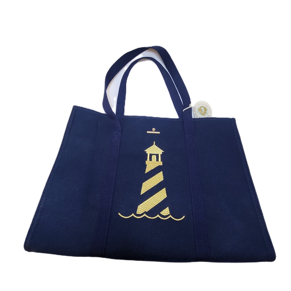 SPARTINA 449 Navy Carry All Tote Lighthouse